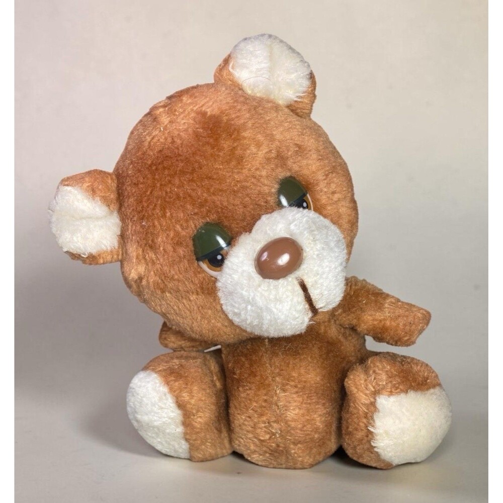Vintage Russ Berrie Teddy Bear Plush Brown Korea 7” Stuffed Toy